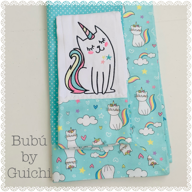 Set de frisa y pañito de bebe Unicornio