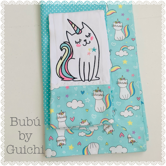 Set de frisa y pañito de bebe Unicornio